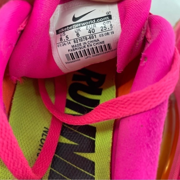 Neon, Pink, Nike Air Max RARE 621078-005 Womens Size 8.5 good condition - Picture 7 of 8